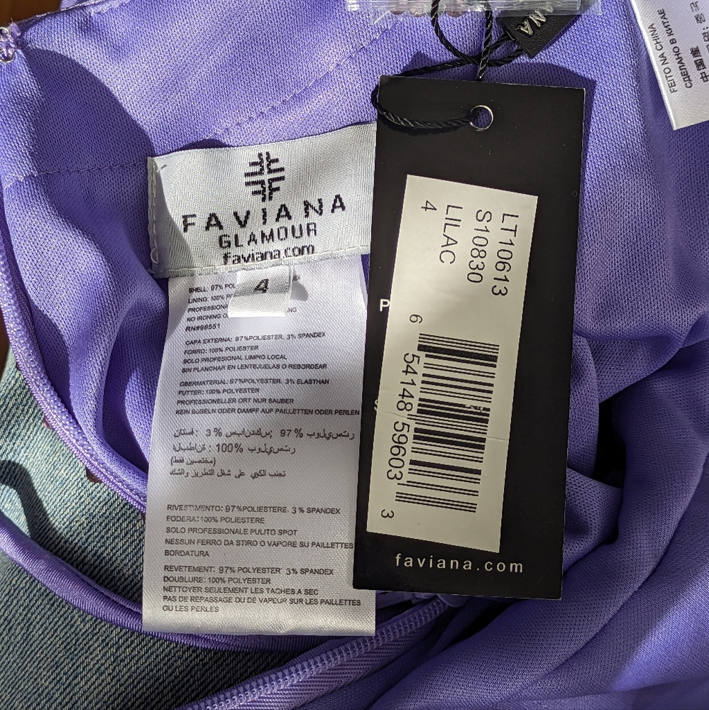 NWT FAVIANA Charmeuse Heat-Stone Patterned Dress | Size 4 Small - Picture 8 of 14